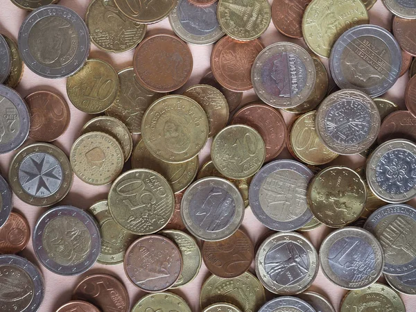 Monety euro, Unia Europejska jako tło — Zdjęcie stockowe