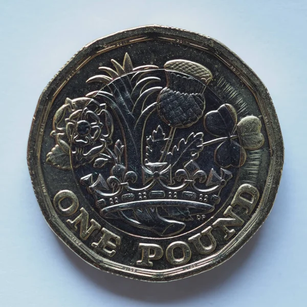 1 фунт монет, Великобритания — стоковое фото