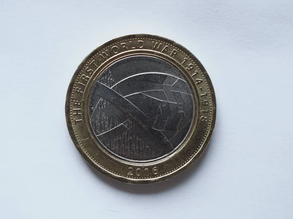 2 pounds coin, United Kingdom — Stock Photo, Image