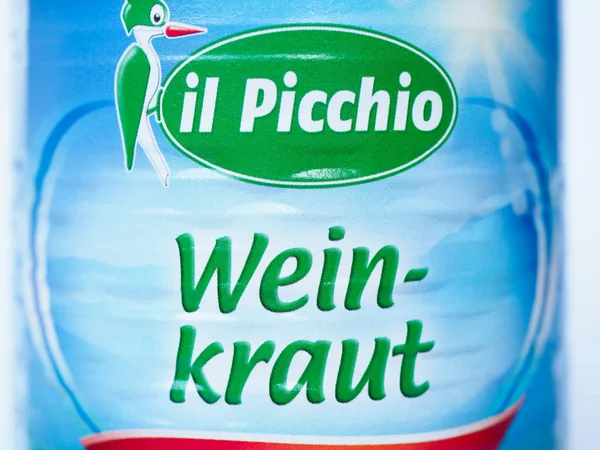 MILAN - AUG 2019: Il Picchio wein-kraut (wine krauts) sign — Stock Photo, Image