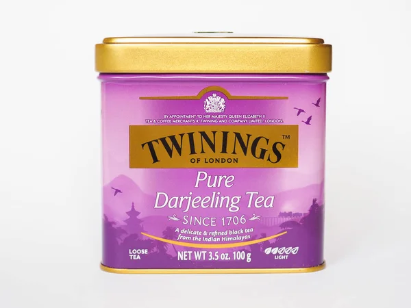 LONDON - AUG 2019: Twinings Pure Darjeeling Tea — Stock Photo, Image