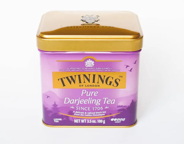 Londra - Ağu 2019: Twinings Saf Darjeeling Çay — Stok fotoğraf