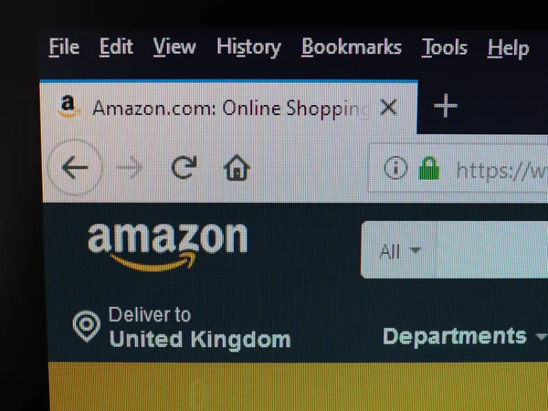 СИЭТЛ - AUG 2019: знак Amazon на сайте — стоковое фото