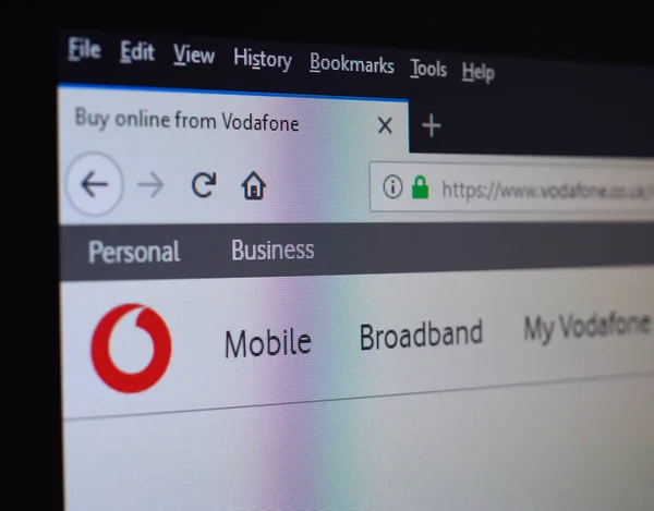 London - aug 2019: vodafone website — Stockfoto