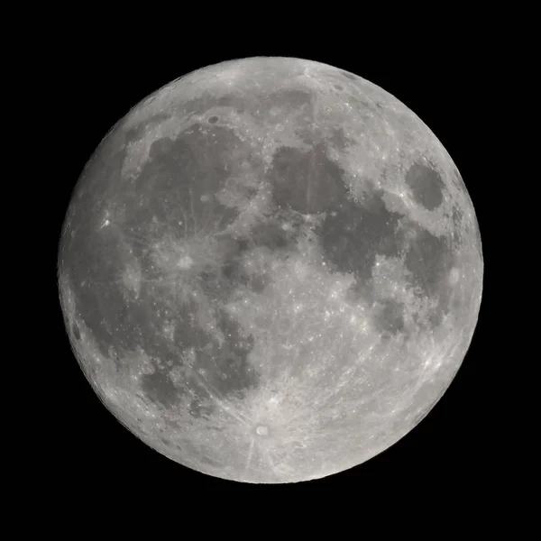 Luna plină văzută cu telescopul — Fotografie, imagine de stoc