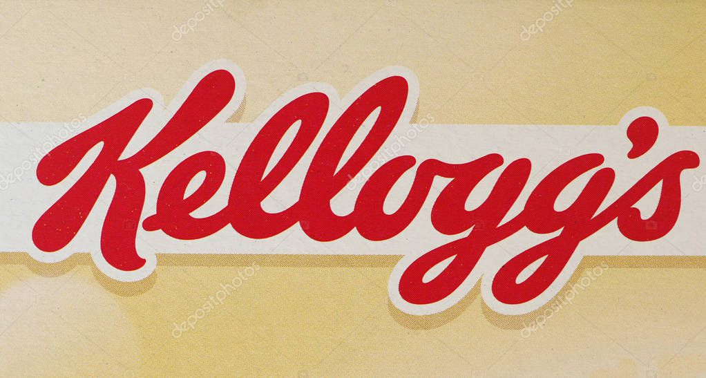 BATTLE CREEK, USA - CIRCA AUGUST 2019: Kellogg's sign