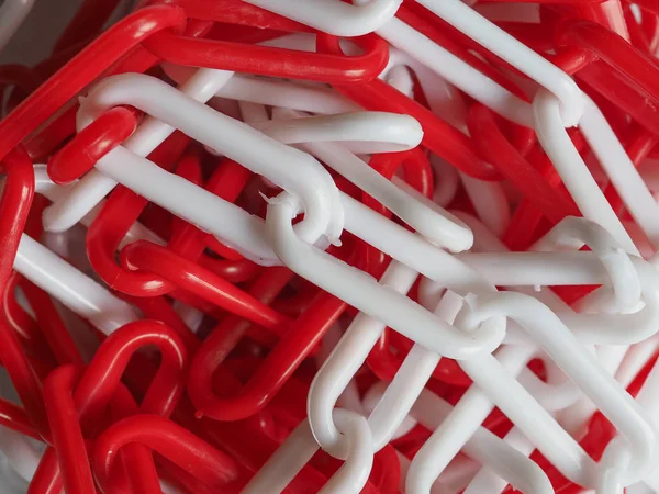 Red white warning chain — Stock Photo, Image