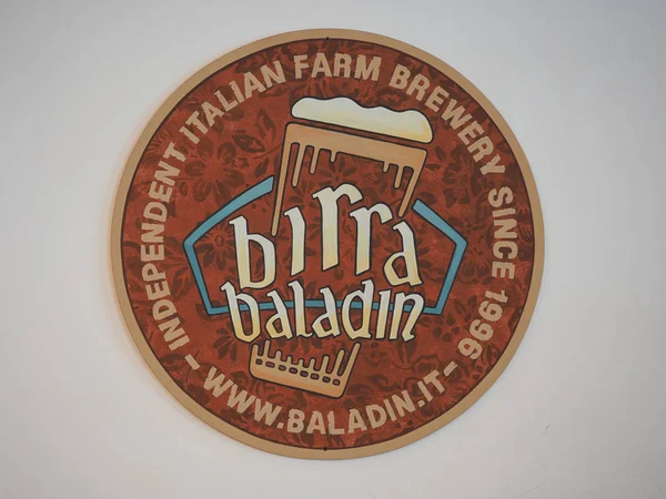 CASELLE - AUG 2019: Birra Baladin sign — Stock Photo, Image