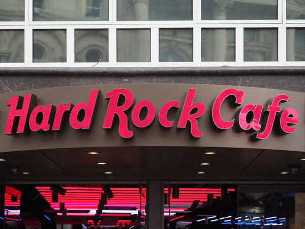 LONDRES - SEP 2019: Señal de Hard Rock Café — Foto de Stock