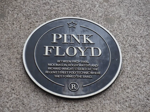 Pink Floyd plack på Regent Street Polytechnic i London — Stockfoto