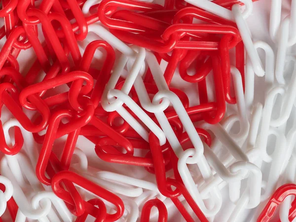 Červený bílý výstražný řetězec — Stock fotografie