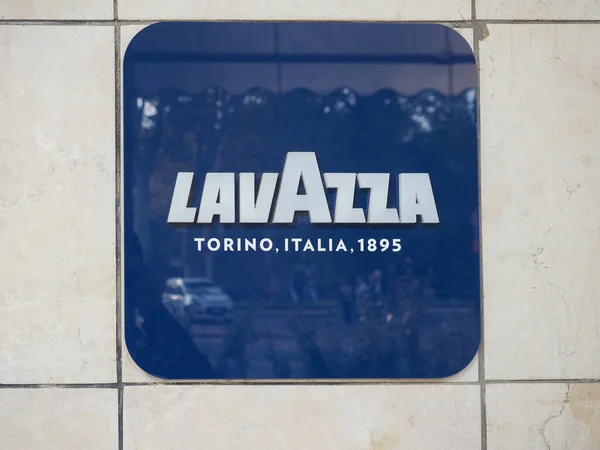 TURIN - OCT 2019: Lavazza sign — Stock Photo, Image