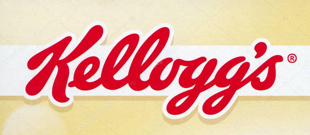 BATTLE CREEK, USA - CIRCA OCTOBER 2019: Kellogg's sign