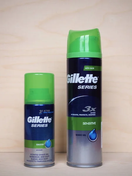 Бостон Сша Circa May 2020 Гель Бритья Серии Gillette Чувствительной — стоковое фото