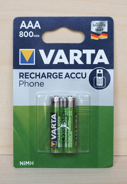 Hannover Allemagne Circa Mai 2020 Boîte Batteries Rechargeables Varta — Photo