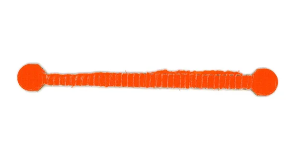 Orange Corrugated Cardboard Strip Ove White Background — Stock Photo, Image