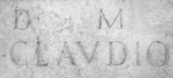 London Circa September 2019 Ancient Marble Inscription Name Clavdio Claudio — Stock Photo, Image