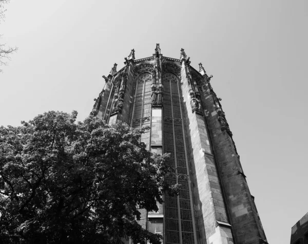 Katedrála Aachener Dom Německém Cáchách Černobílém — Stock fotografie