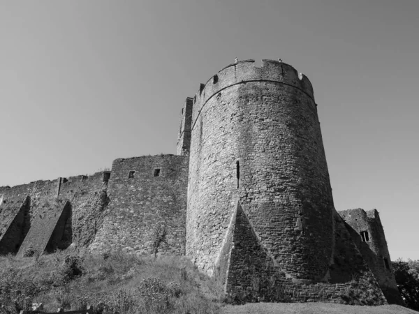 Ruiner Chepstow Castle Castell Cas Ggo Walesiska Chepstow Storbritannien Svart — Stockfoto