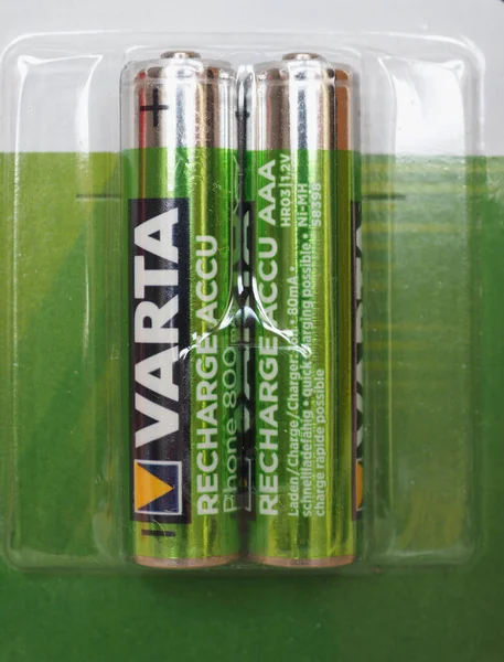 Hannover Allemagne Circa Mai 2020 Boîte Batteries Rechargeables Varta — Photo