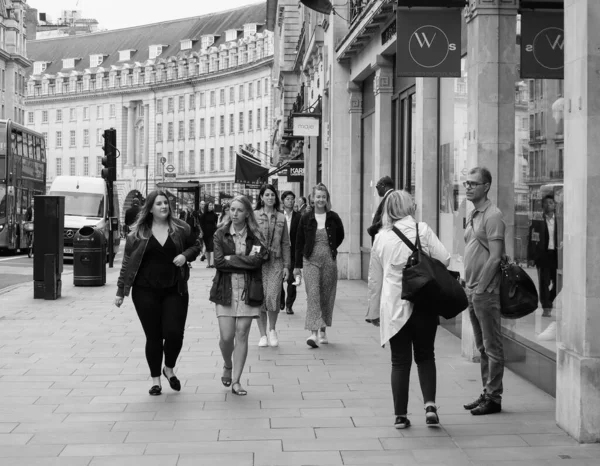London Circa September 2019 People Regent Street Black White — стокове фото