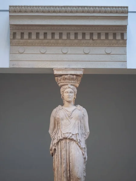 London Circa September 2019 Caryatid Erechtheum Athens Acropolis Pentelic Marror — стокове фото