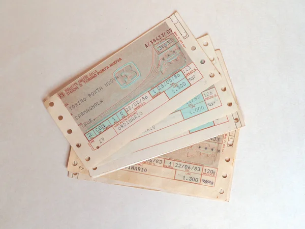 Turin Italien Circa Juni 2020 Vintage Bahnticket Der Italienischen Ferrovie — Stockfoto