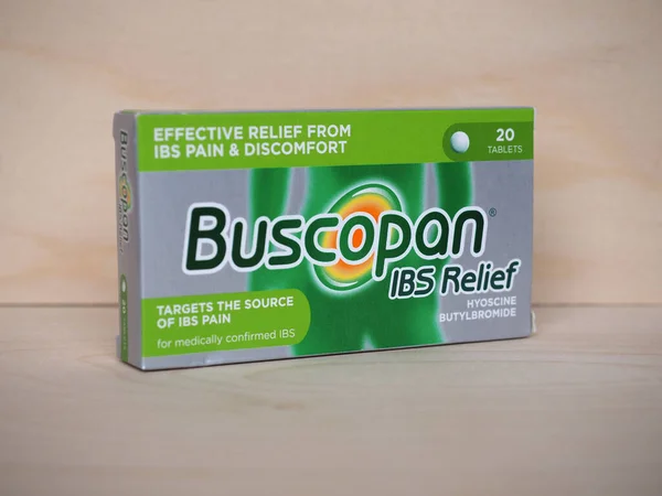 Лондон Великобритания Circa May 2020 Sanofi Buscopan Ibs Relief Tablets — стоковое фото