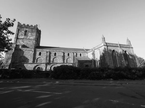 Kyrkan Mary Chepstow Storbritannien Svart Och Vitt — Stockfoto