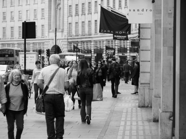 London Circa September 2019 Menschen Der Regent Street Schwarz Weiß — Stockfoto