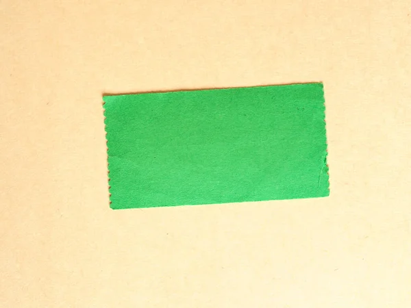 Leeres Grünes Papieretikett Oder Ticket Mit Kopierplatz — Stockfoto