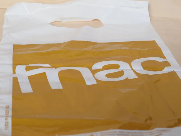 Paris Frankrike Circa Juni 2020 Fnac Logotyp Plastpåse — Stockfoto