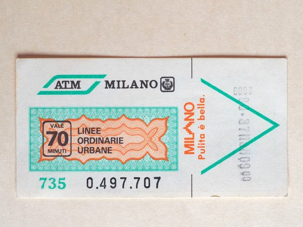 Milan Italy Circa June 2020 Vintage Milan Public Transport Ticket — Stock Photo, Image