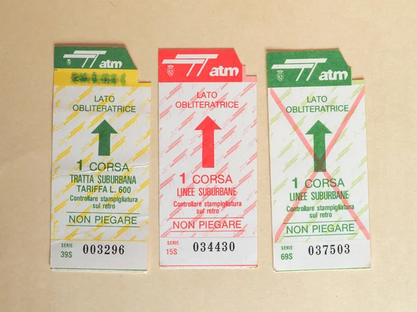 Turin Italy Circa June 2020 Vintage Turin Public Transport Ticket — Stock Photo, Image