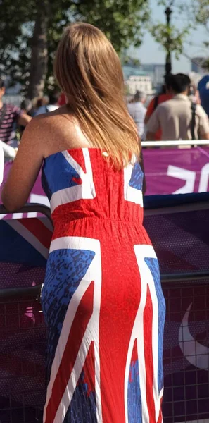 Londres Royaume Uni Circa 2012 Union Jack Woman — Photo