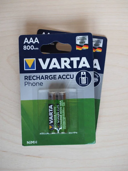 Hannover Germany Circa May 2020 Box Varta Rechargeable Batteries — стокове фото