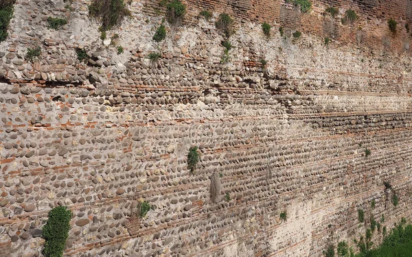 Vieja Pared Ladrillos Piedras Rojas Útil Como Fondo — Foto de Stock