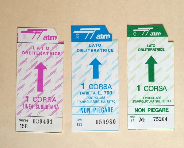 Turin Italy Circa June 2020 Vintage Turin Public Transport Ticket — Stock Photo, Image