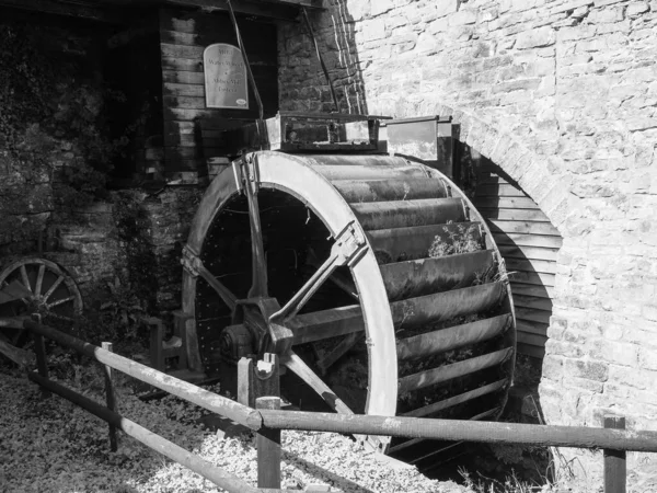 Tintern Circa Σεπτεμβριοσ 2019 Abbi Water Wheel Μαύρο Και Άσπρο — Φωτογραφία Αρχείου