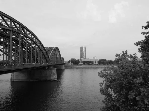 Koeln Německo Circa August 2019 Hohenzollernbruecke Tedy Most Hohenzollern Přejíždí — Stock fotografie