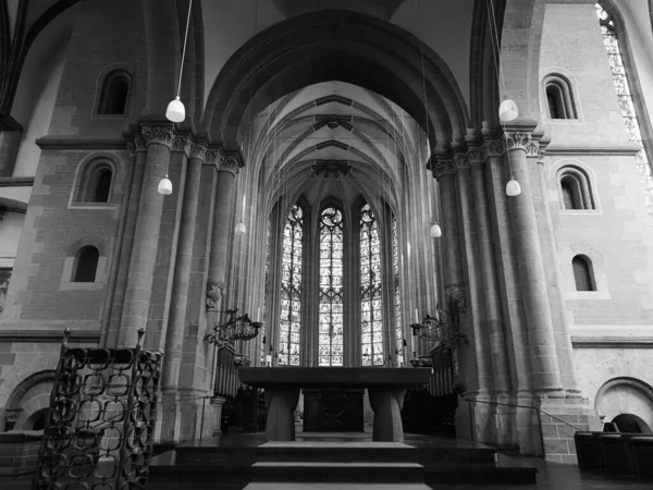 Koeln Tyskland Circa August 2019 Sankt Andreas Romanska Basilika Svartvitt — Stockfoto