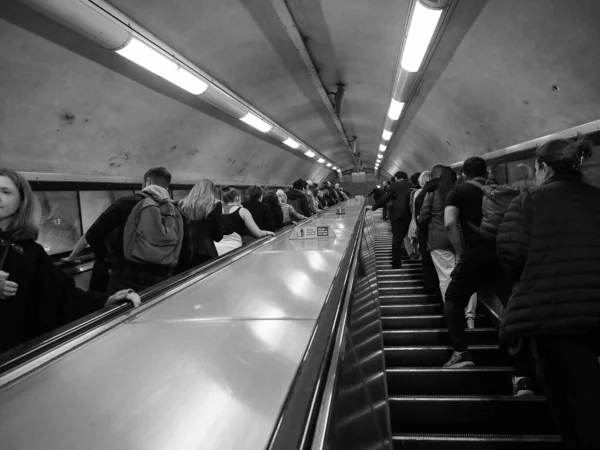 London Ngiltere Crca September 2019 Siyah Beyaz Oxford Circus Metro — Stok fotoğraf