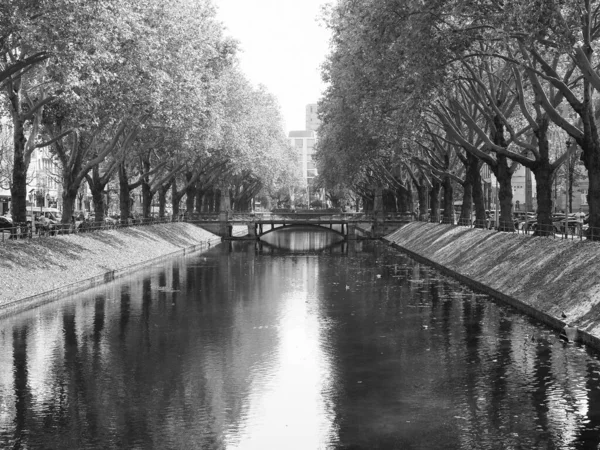 Duesseldorf Allemagne Circa Août 2019 Canal Stadtgraben Signifiant Fossé Ville — Photo