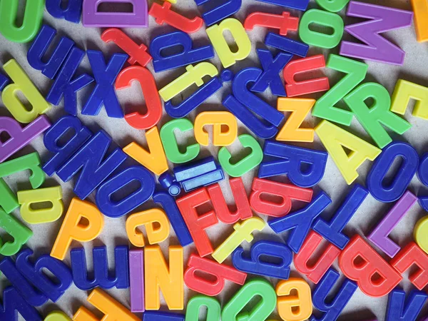 Magnetische Letters Van Het Britse Alfabet Willekeurige Positie — Stockfoto
