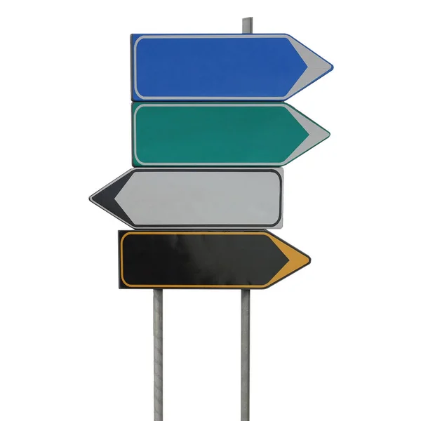 Blank Road Signs Copy Space Your Own Message Blue Green — Stock Photo, Image