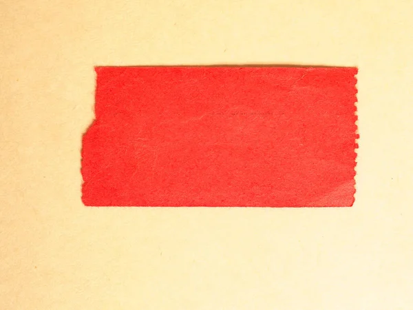Порожня Етикетка Червоним Папером Або Квиток Місцем Копіювання — стокове фото