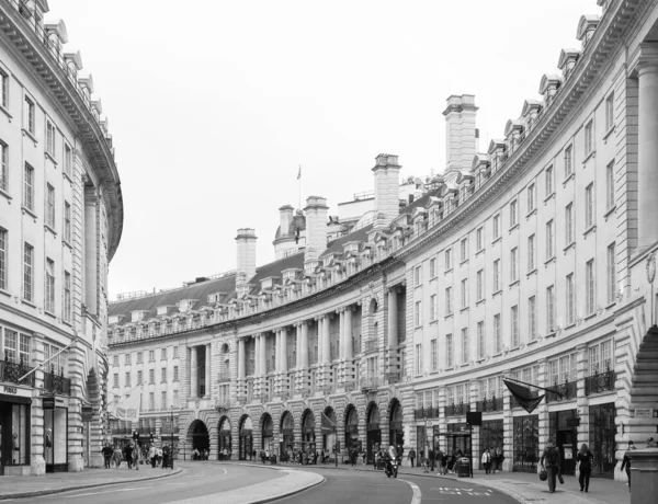 London Circa September 2019 People Regent Street Crescent Black White — стокове фото