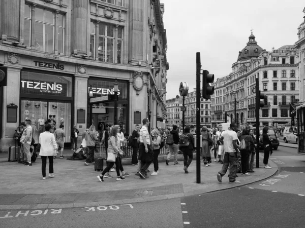 London Circa Wrzesień 2019 Stacja Metra Oxford Circus Czerni Bieli — Zdjęcie stockowe