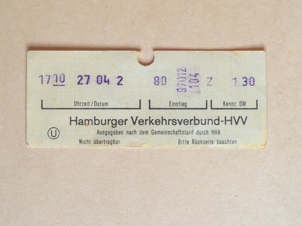Гамбург Германия Circa June 2020 Винтажный Билет Общественный Транспорт Гамбурга — стоковое фото