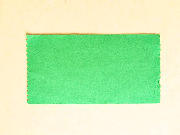 Κενή Ετικέτα Πράσινο Χαρτί Ετικέτα Εισιτήριο Αντίγραφο Χώρο — Φωτογραφία Αρχείου
